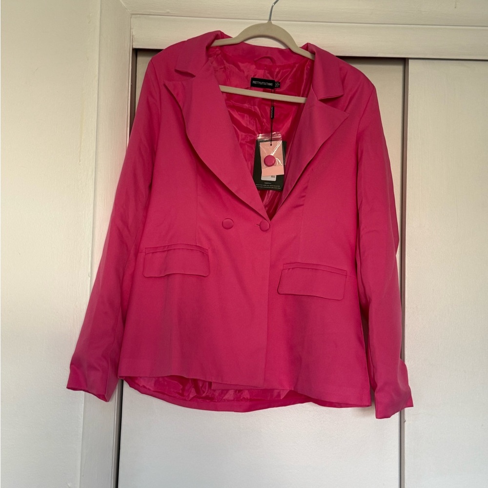 PrettyLittleThing Pink Blazer Oversized Suit Jacket